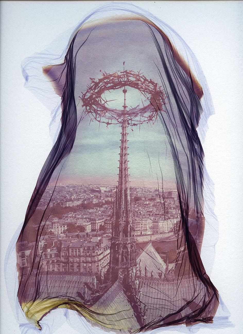 xulong zhang Color Photograph - Notre Dame 3 - Contemporary, 21st Century, Polaroid, Paris, Icons