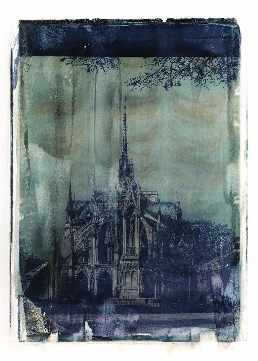 xulong zhang Landscape Photograph - Notre Dame 9 - Contemporary, 21st Century, Large Format Polaroid, Paris, Icons