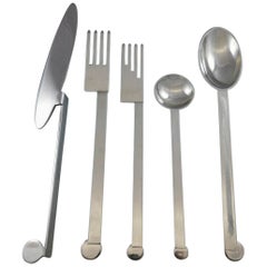 Xum by Bissell and Wilhite Stainless Steel Flatware Set Service Modern 51 pieces