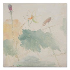 Impressionistisches Original-Ölgemälde auf Leinwand „Sommerlotus“ von Xun Zhu