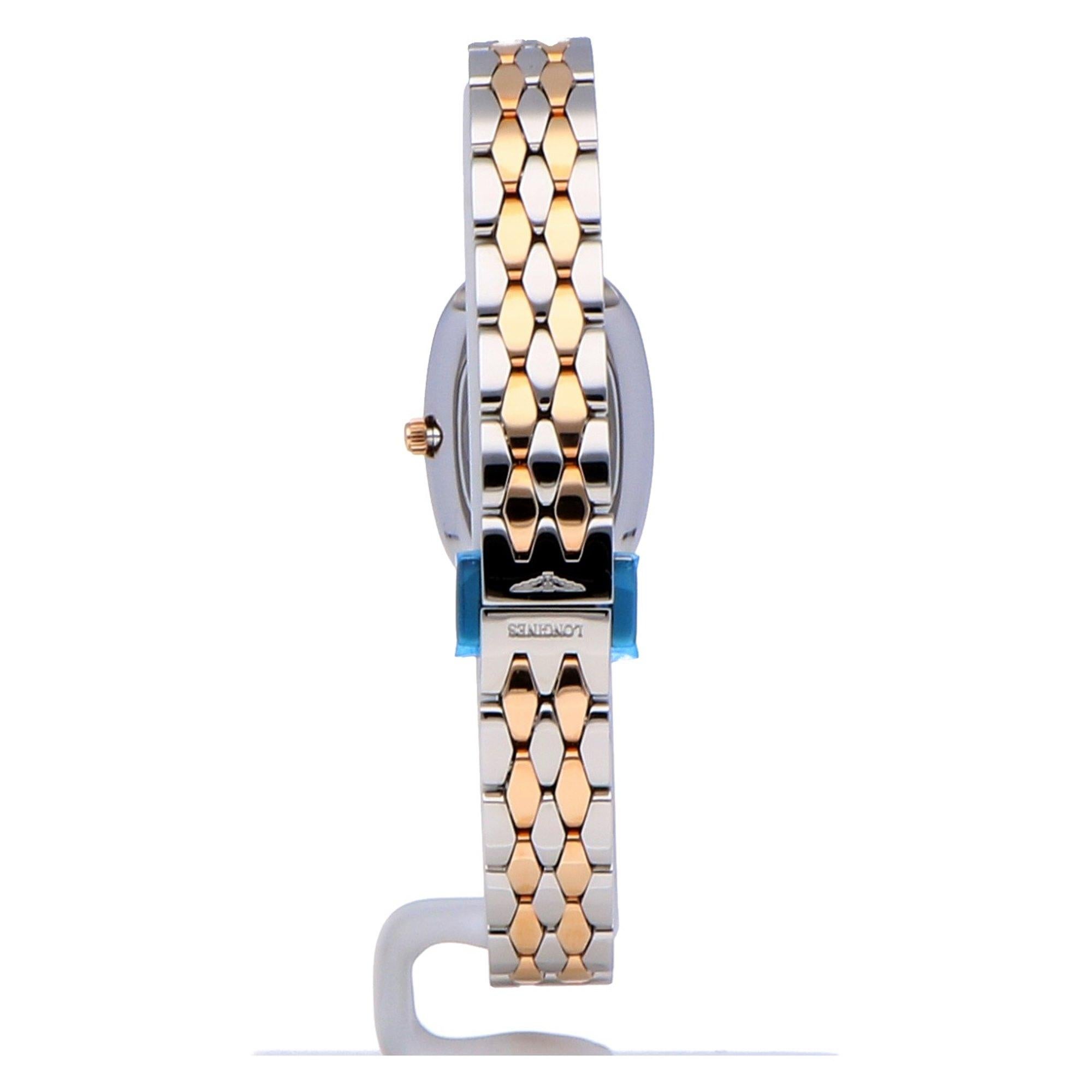 Women's Pre-Owned Longines Symphonette Stainless Steel and Rose Gold L2.305.5.87.7