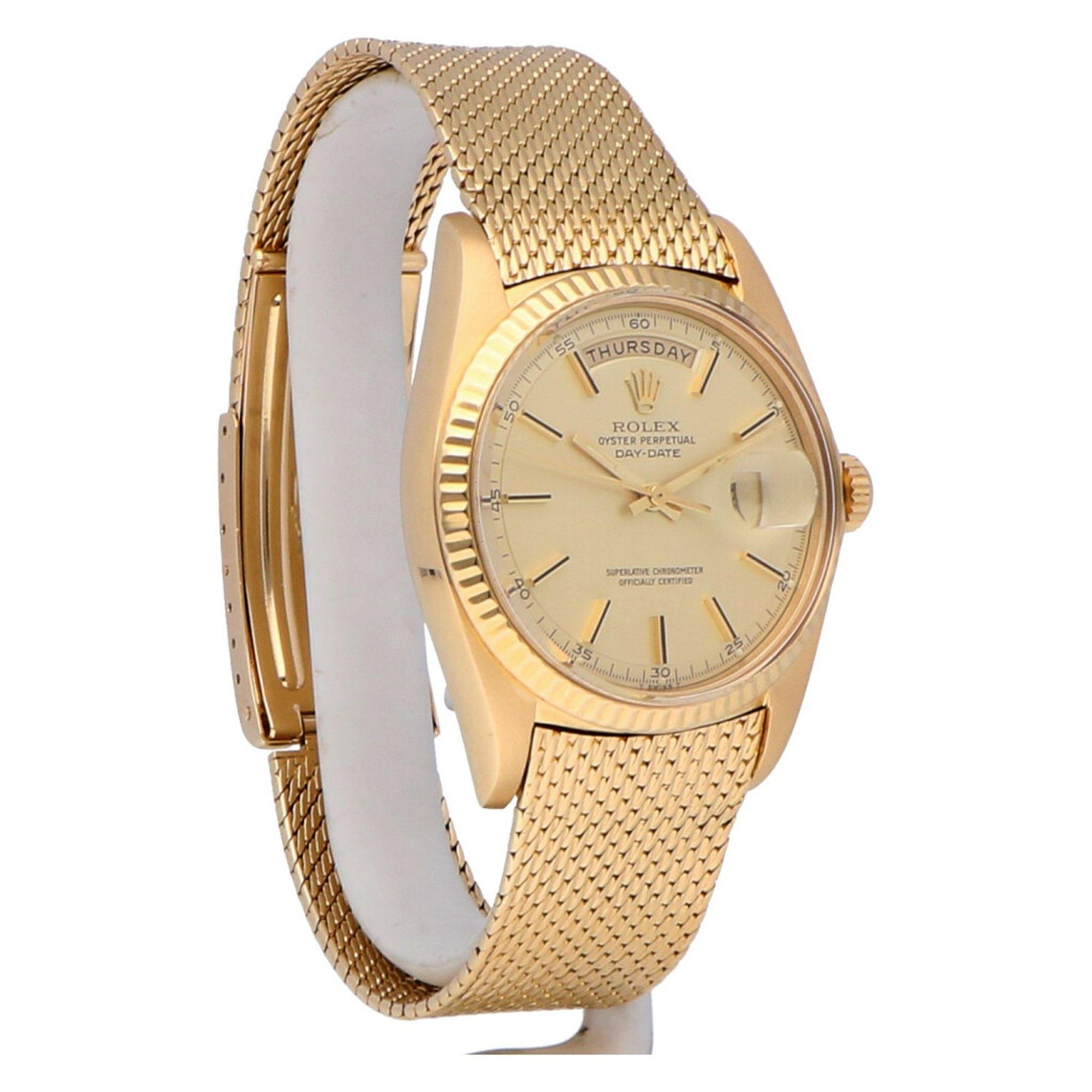 Pre-Owned Rolex Day-Date 18 Karat Yellow Gold 1803 Watch 1