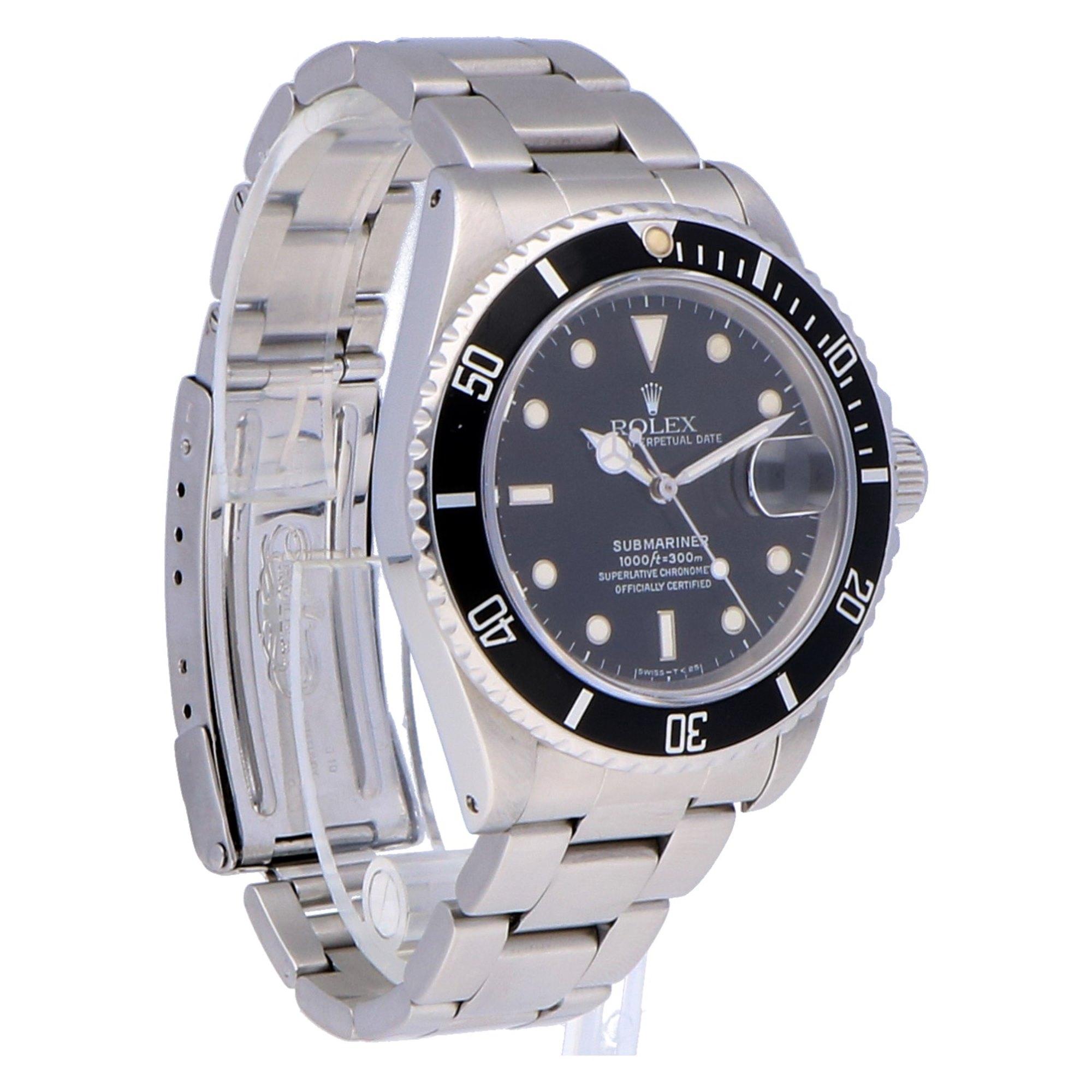 Pre-Owned Rolex Submariner Date Stainless Steel 16800 Watch 3