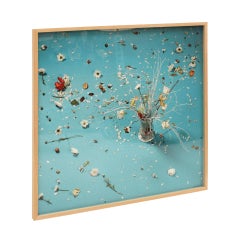 "Gran Bouquet Azul" di Xurxo Gómez Chao, natura morta astratta floreale blu 2017