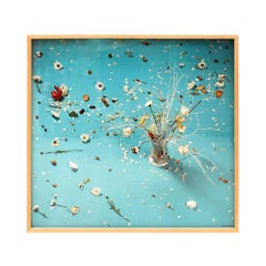 "Gran Bouquet Azul" By Xurxo Gómez Chao, Floral Blue Abstract Still Life 2017