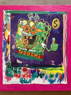 „Meme Money 000: Goochi Sponge“, von XVALA, Gemälde in Mischtechnik