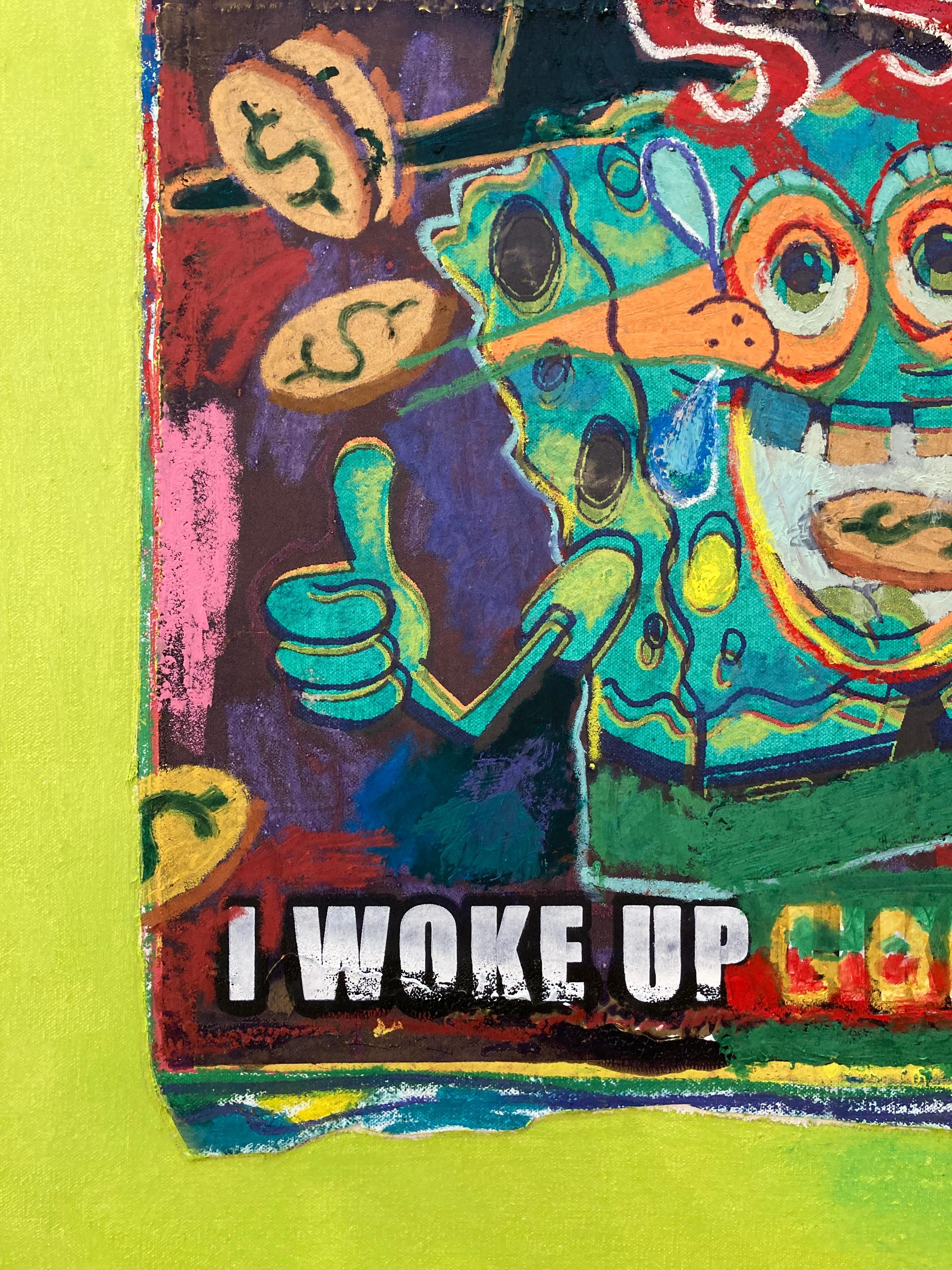 Meme Money 002: Esponja Goochi, ' de XVALA, Pintura Técnica Mixta en venta 4
