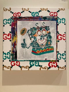 „Meme Money 006: Goochi Sponge“, von XVALA, Gemälde in Mischtechnik