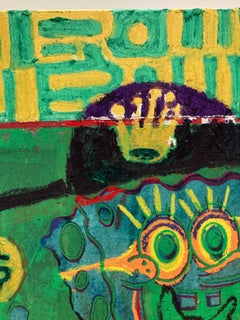 „Meme Money 007: Grüner Goochi“, von XVALA, Gemälde in Mischtechnik