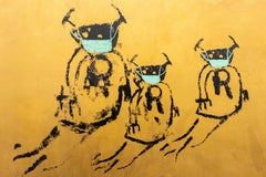 Rona Bots:  Edizione Oro, ' di XVALA, Serigrafia, Olio in stick, Pittura cangiante