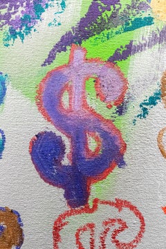 'Rona Bots Money Edition', par XVALA, peinture de supports mixtes