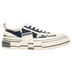 XVESSEL G.O.P. Lows blue denim deconstructed distressed sneakers EU37 US7