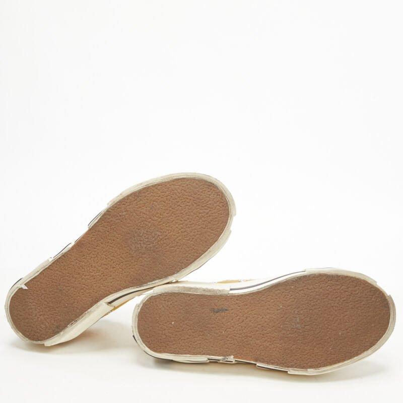 Chausssures basses XVESSEL G.O.P. jaune déconstruites et vieillies EU37 US7 en vente 6