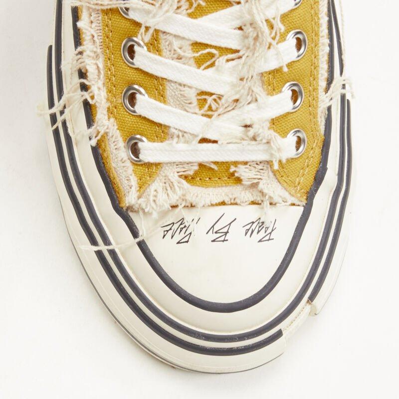 Chausssures basses XVESSEL G.O.P. jaune déconstruites et vieillies EU37 US7 en vente 1