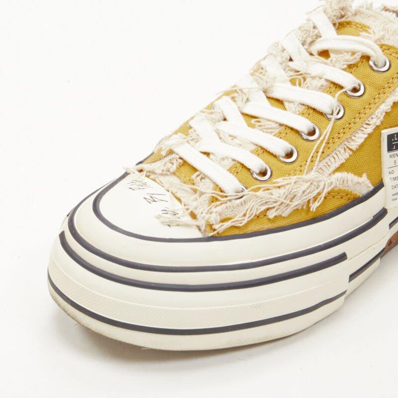 Chausssures basses XVESSEL G.O.P. jaune déconstruites et vieillies EU37 US7 en vente 2
