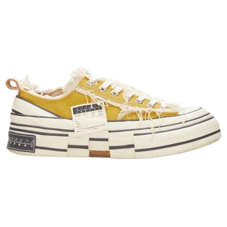Chausssures basses XVESSEL G.O.P. jaune déconstruites et vieillies EU37 US7 en vente