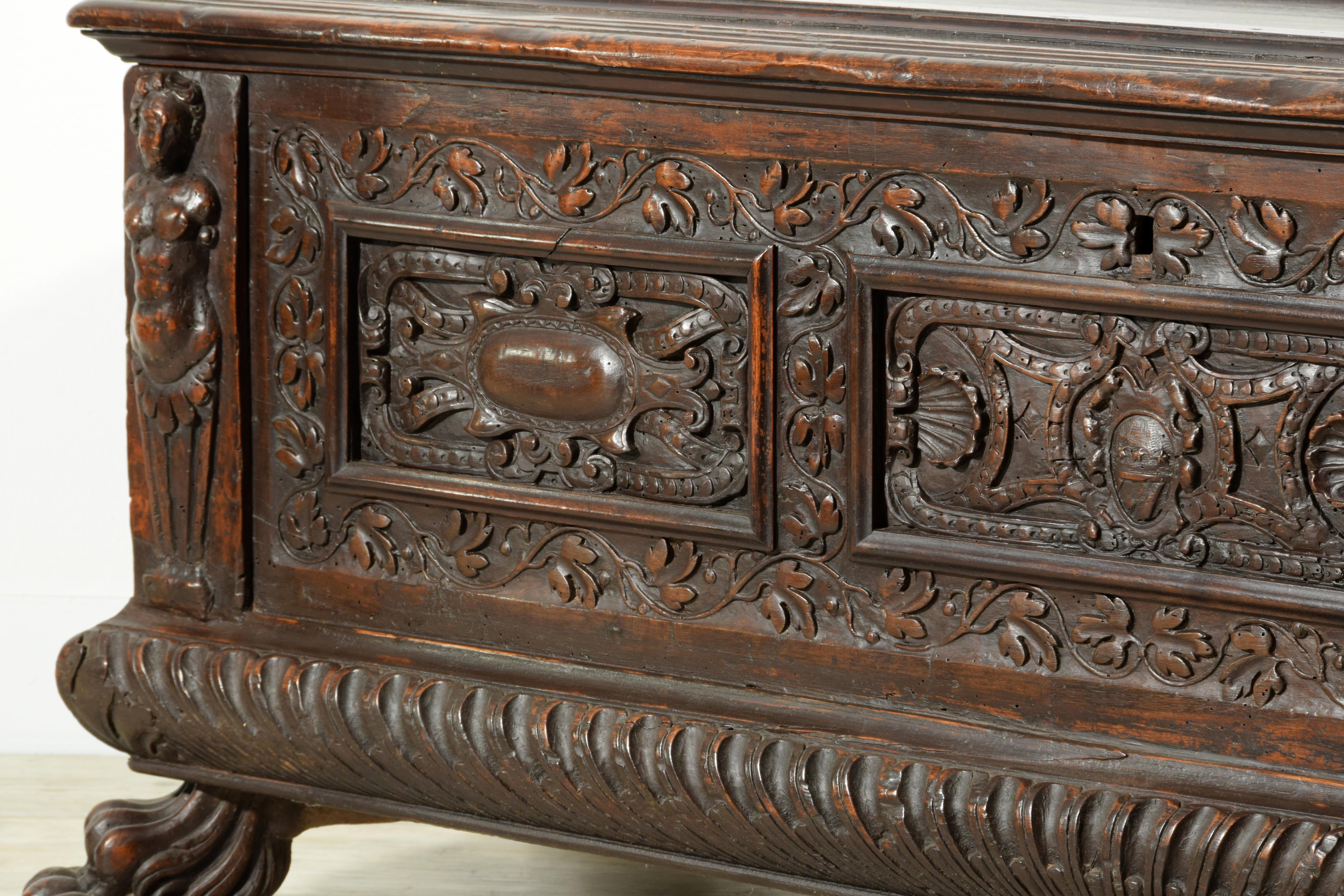 XVI Century, Italian Renaissance Wood Chest For Sale 11