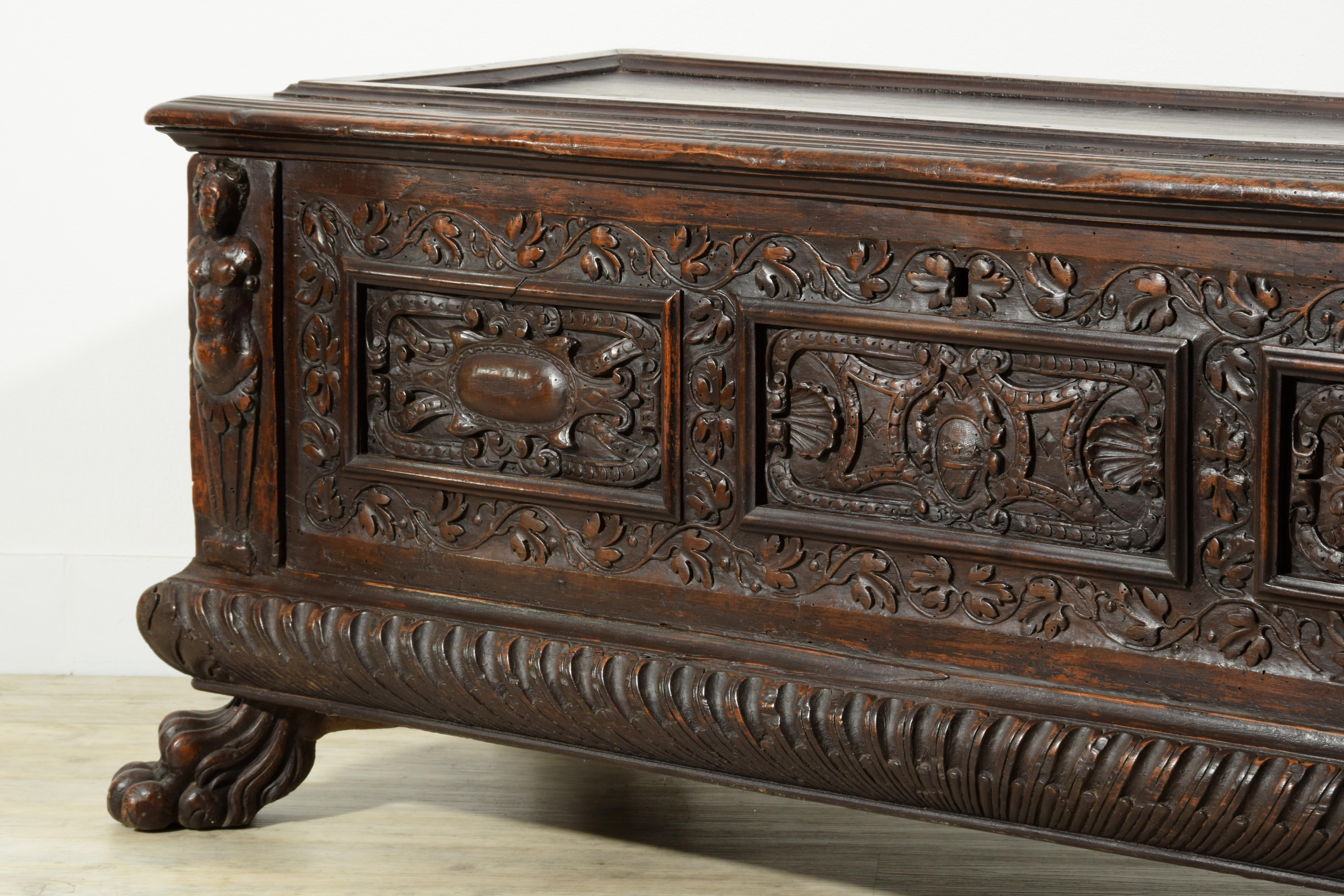 XVI Century, Italian Renaissance Wood Chest For Sale 4