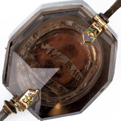 XVI Century Quartz & Gold Reliquary with Cross in Yellow Gold