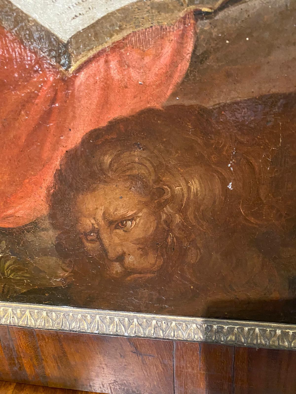 Italian 17th Century Oil on Canvas S. Girolamo in the Desert For Sale