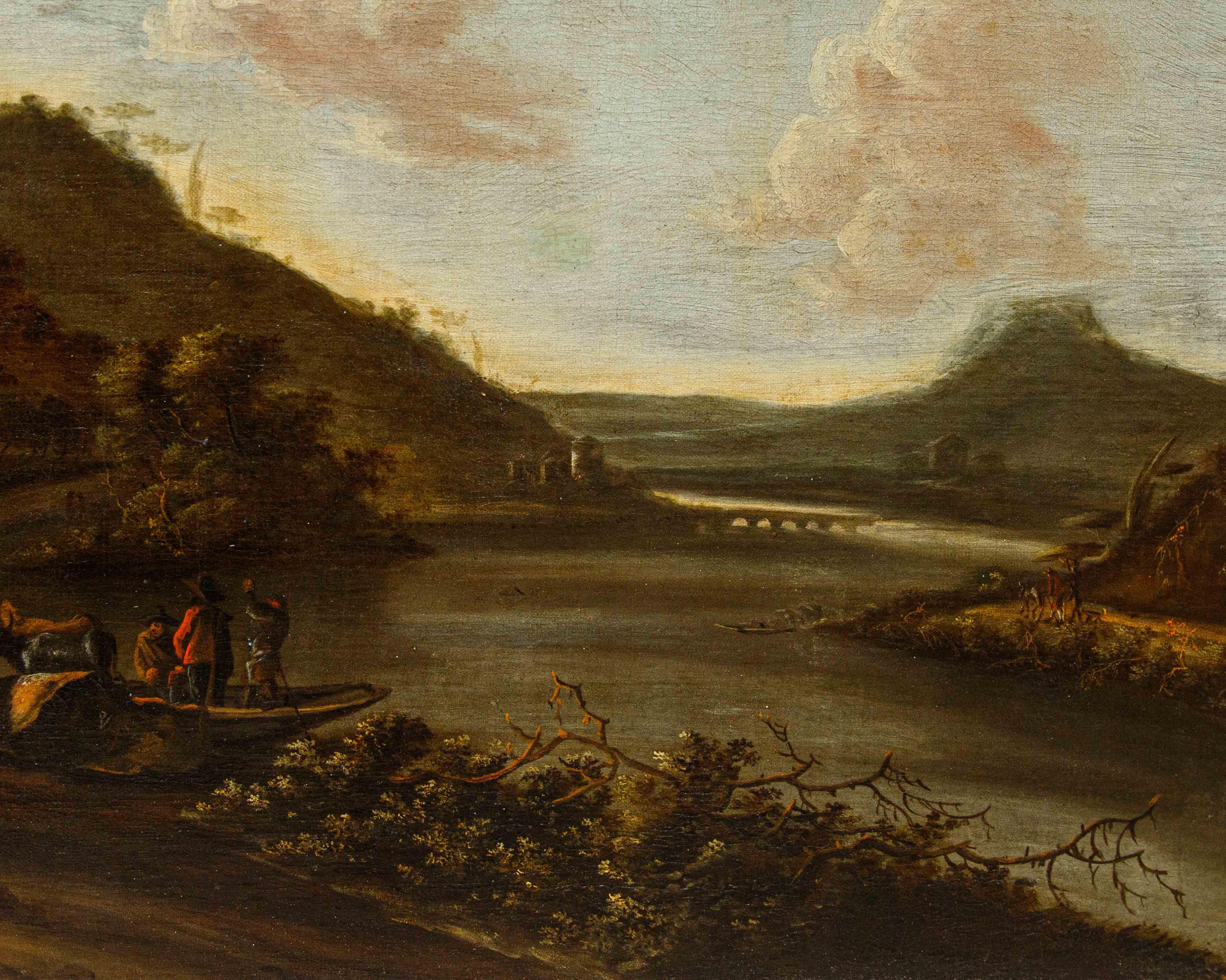 XVII secolo, Paesaggio con personaggi In condizioni buone in vendita a Milan, IT