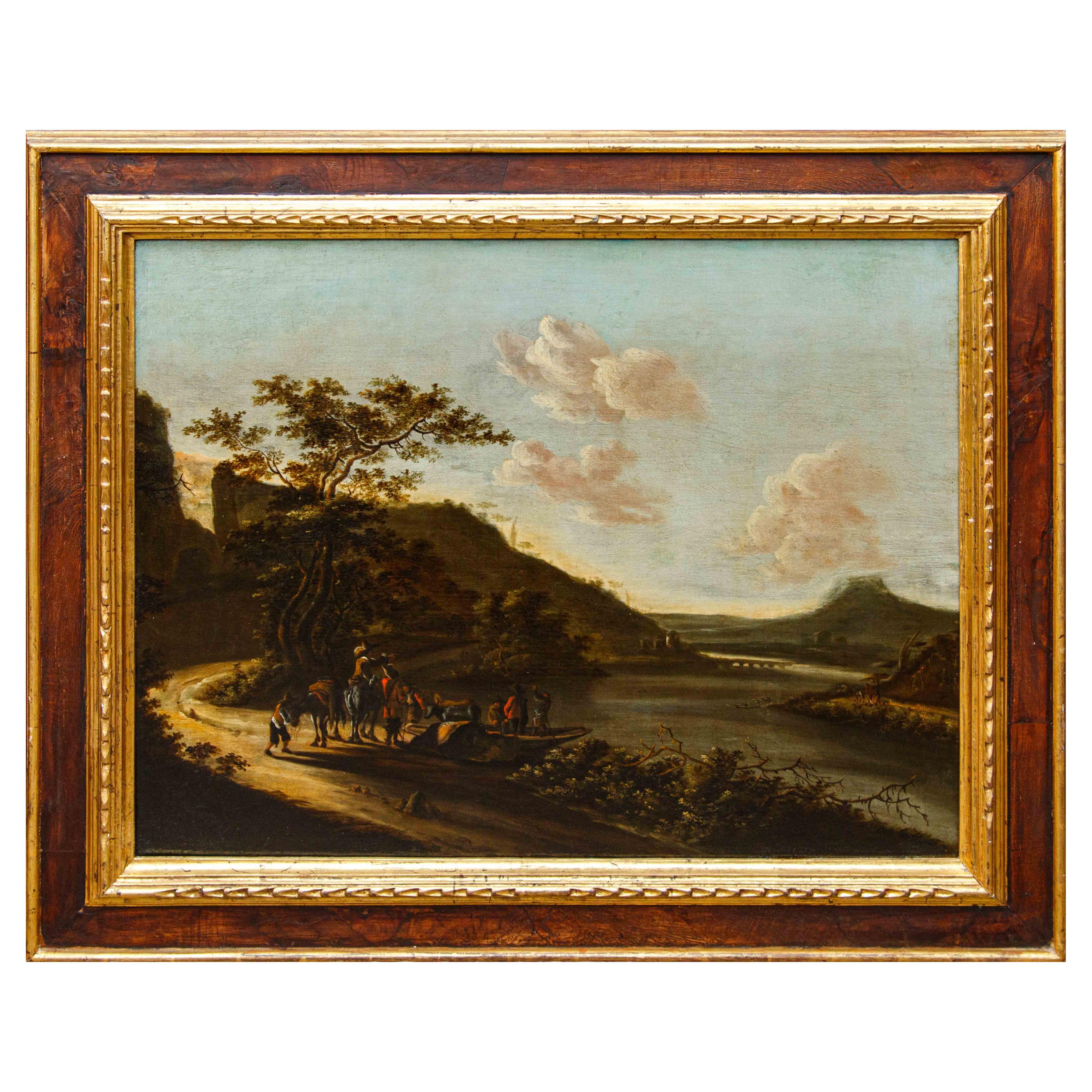 XVII secolo, Paesaggio con personaggi in vendita