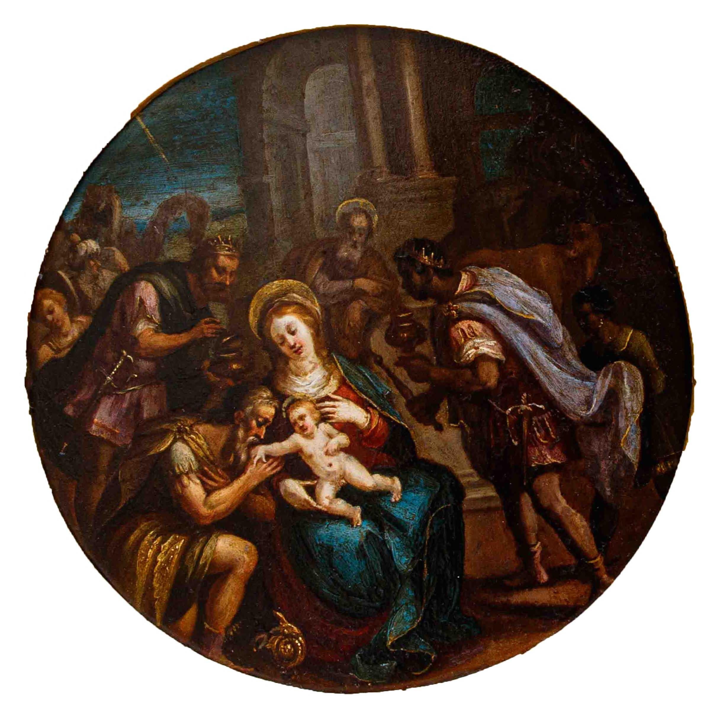 XVII secolo, Scuola fiamminga, Adorazione dei Magi im Angebot 2