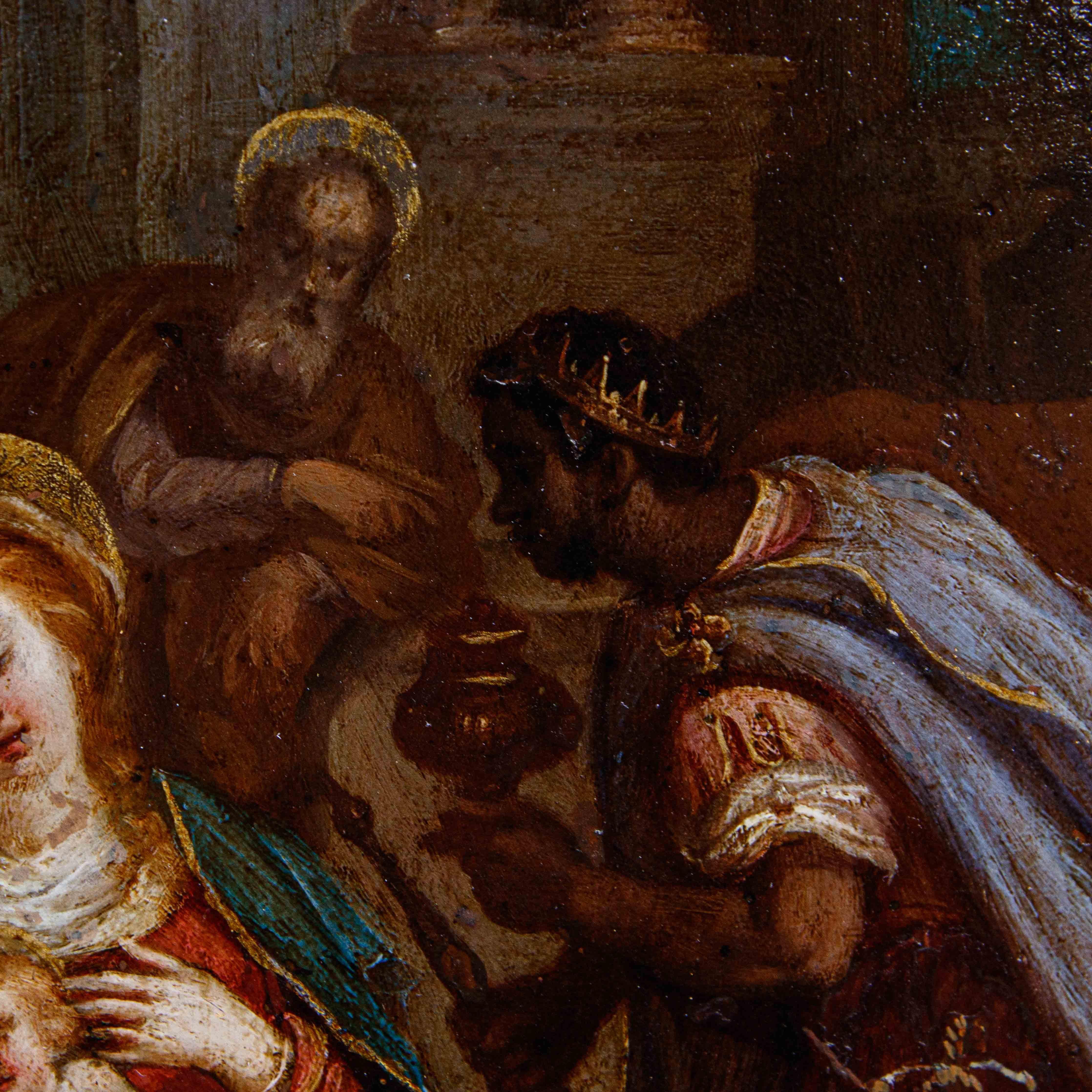 XVII secolo, Scuola fiamminga, Adorazione dei Magi im Angebot 1
