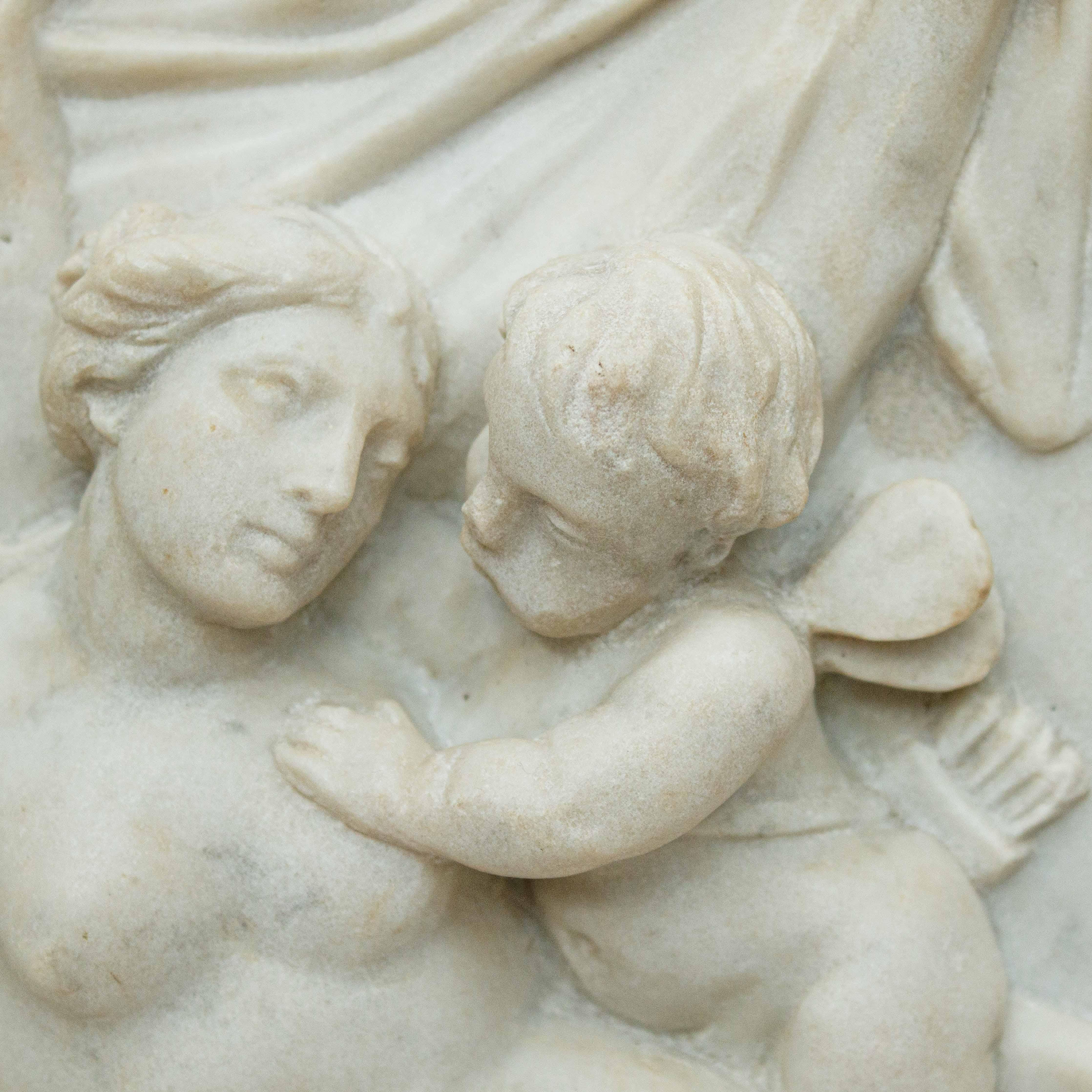 Italian XVII Secolo Venere Dormiente E Cupido in Marmo