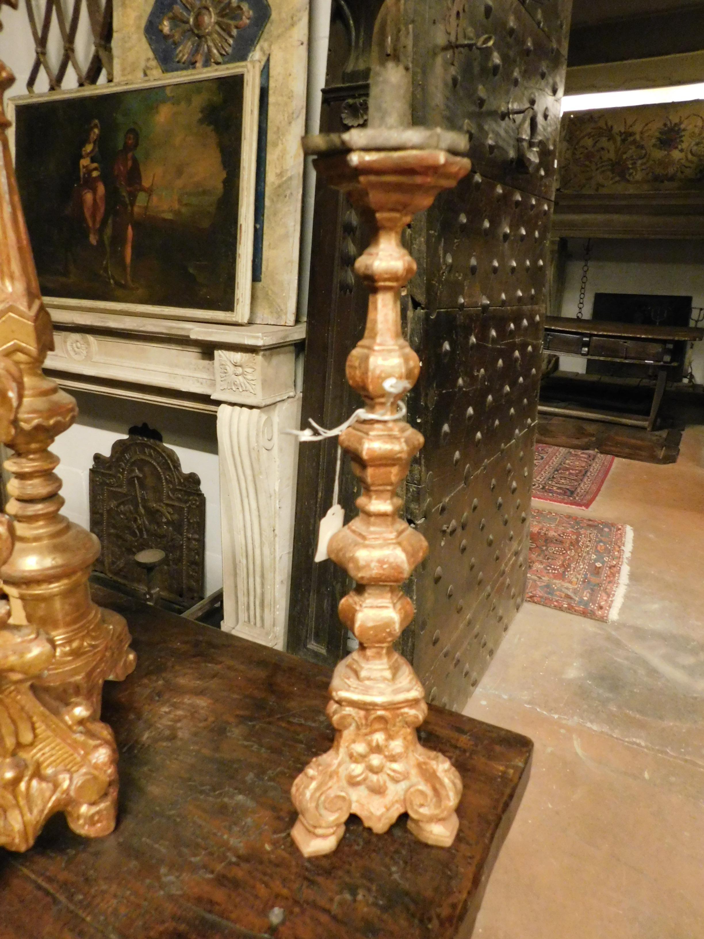 18th Century and Earlier 18th Century Antiques Candelabra in Gilded Wood