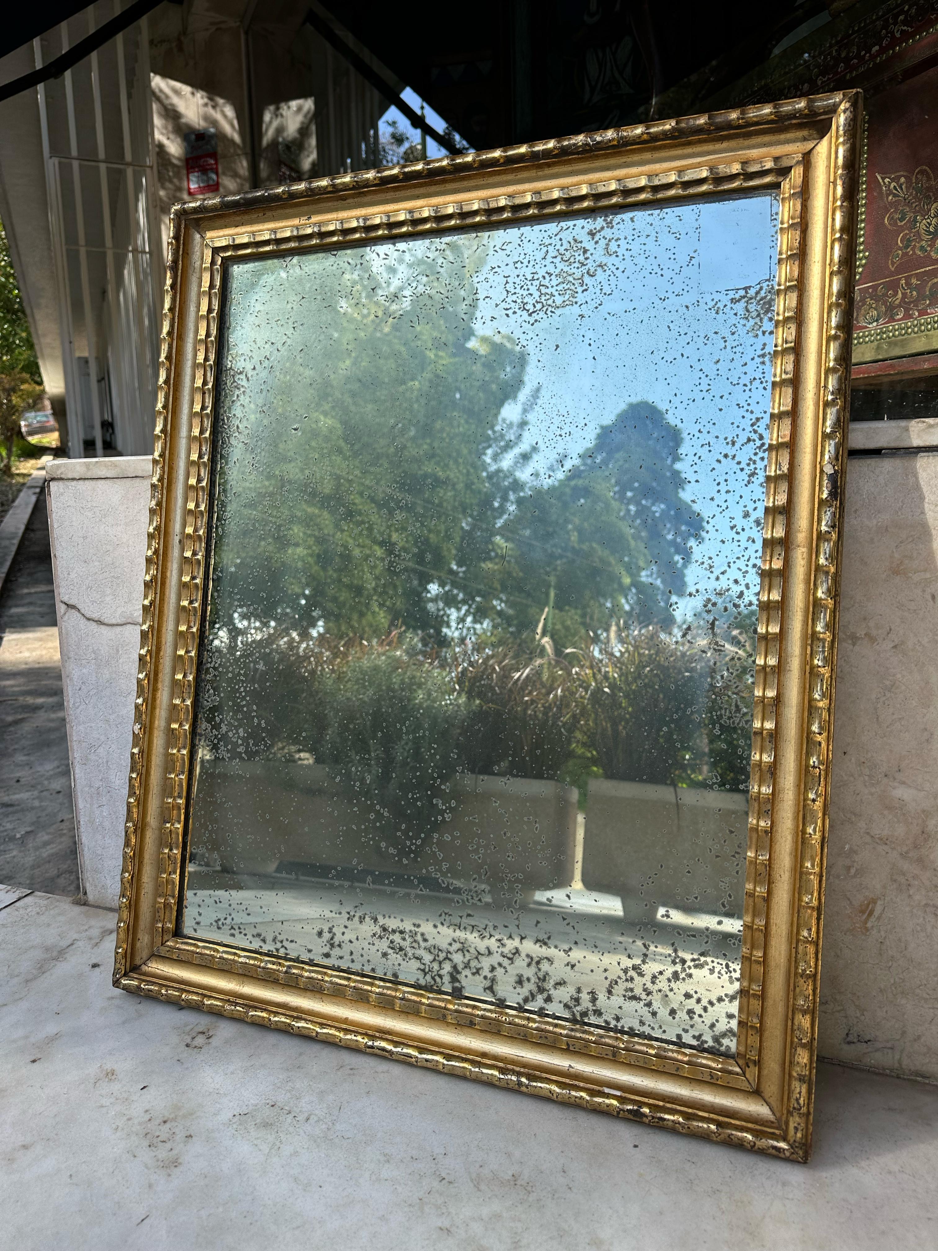 European Made, Late XX Century Brunid Silver Leaf Mirror

This is an exquisite piece exuding timeless elegance. Crafted with precision and artistry, its ornate frame boasts intricate detailing, reminiscent of the neoclassical era. The silver leaf