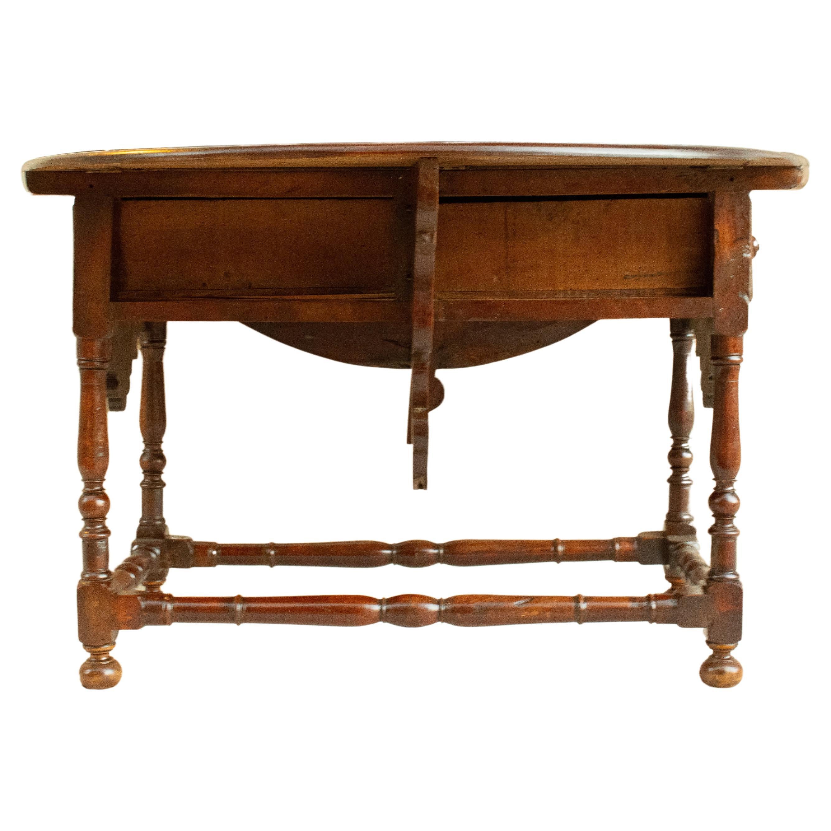 XVIII Century Fine Wood Table w/Wings and Two Drawers - Spain 1790 For Sale