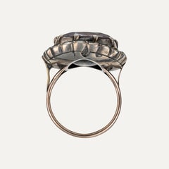 XVIII Century Gold and Silver Portuguese Ring with Amethyst and Chrysolite