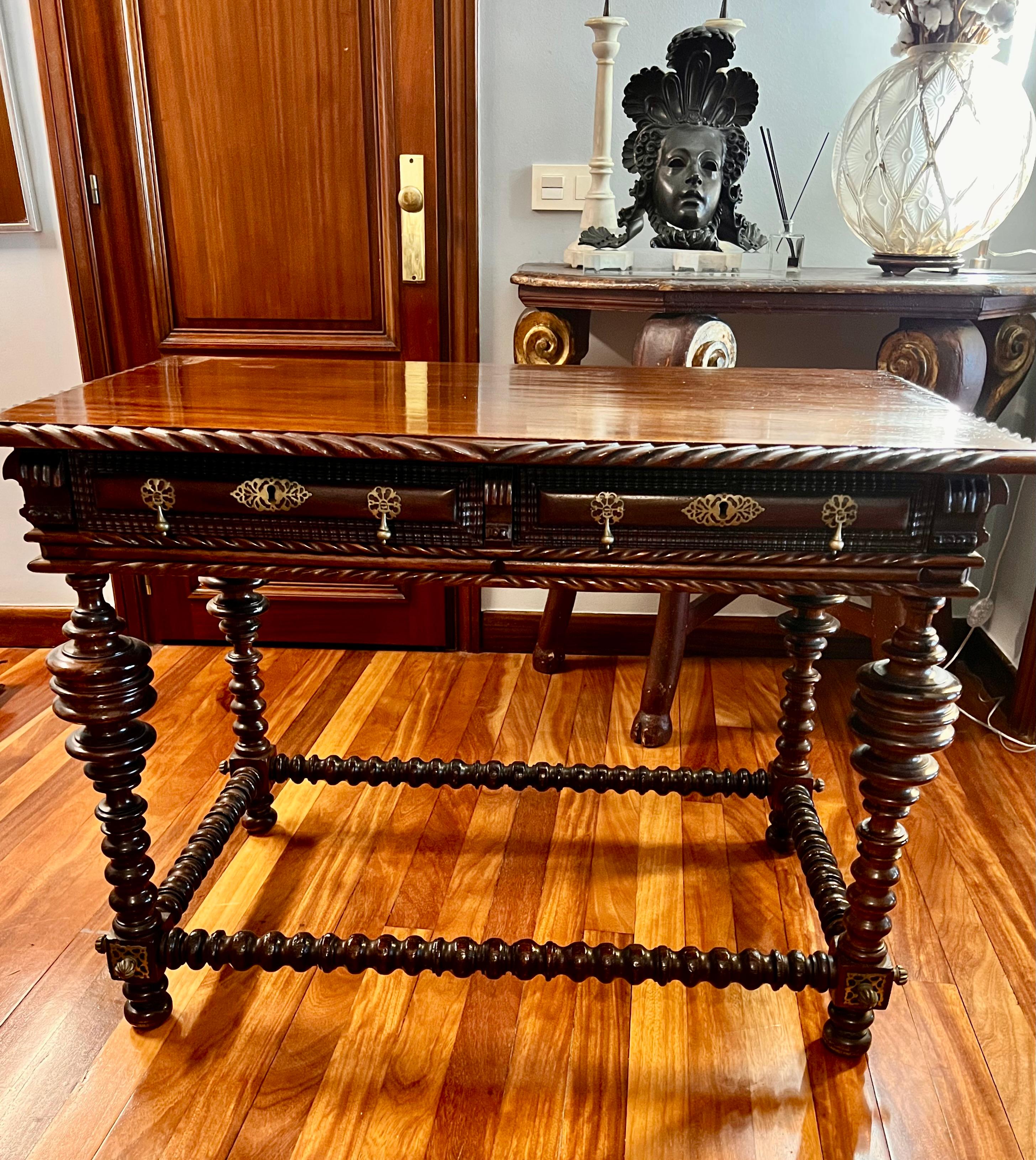 XVIII Century Indo Portuguese Baroque Writing Table at 1stDibs