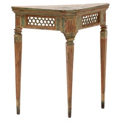 XVIII Century Italian Painted Corner Console Table