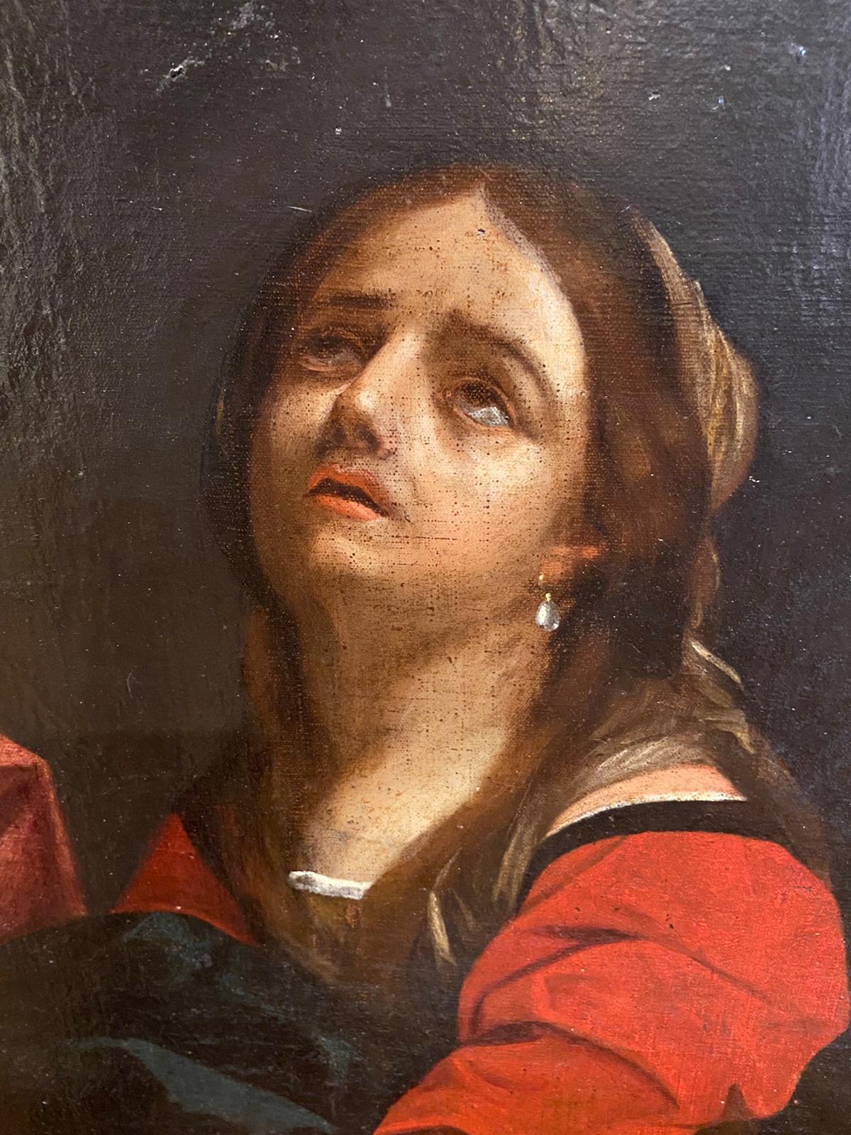 Baroque 18th Century La Maddalena Oil on Canvas For Sale