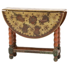 XVIII Century Spanish Painted Drop-Leaf  Oval Table