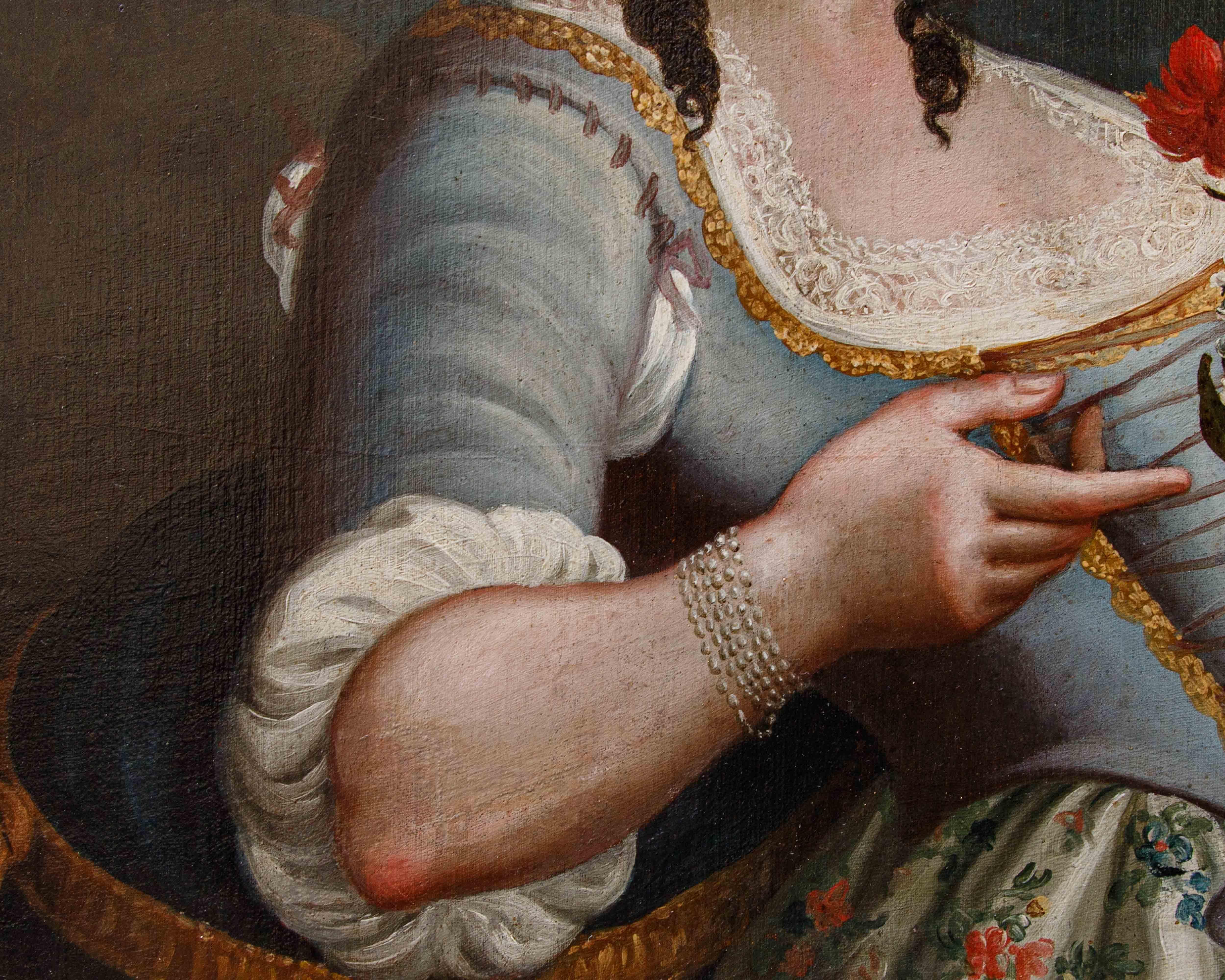 XVIII secolo, cerchia di Pietro Antonio Rotari, Ragazza con cestino di fiori (18th Century and Earlier) im Angebot