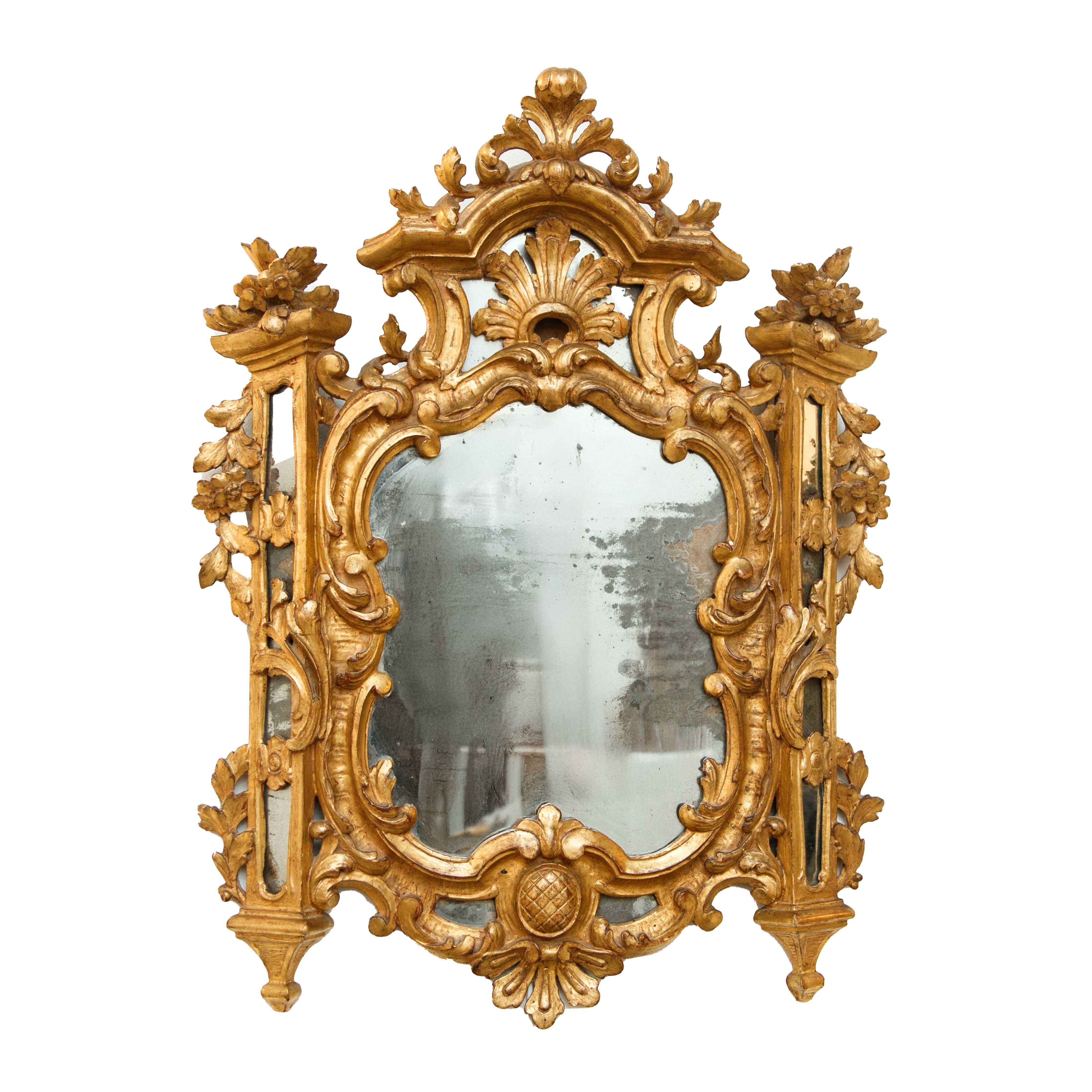 XVIIIe siècle  deux miroirs avec cadres architecturaux Bon état - En vente à Milan, IT