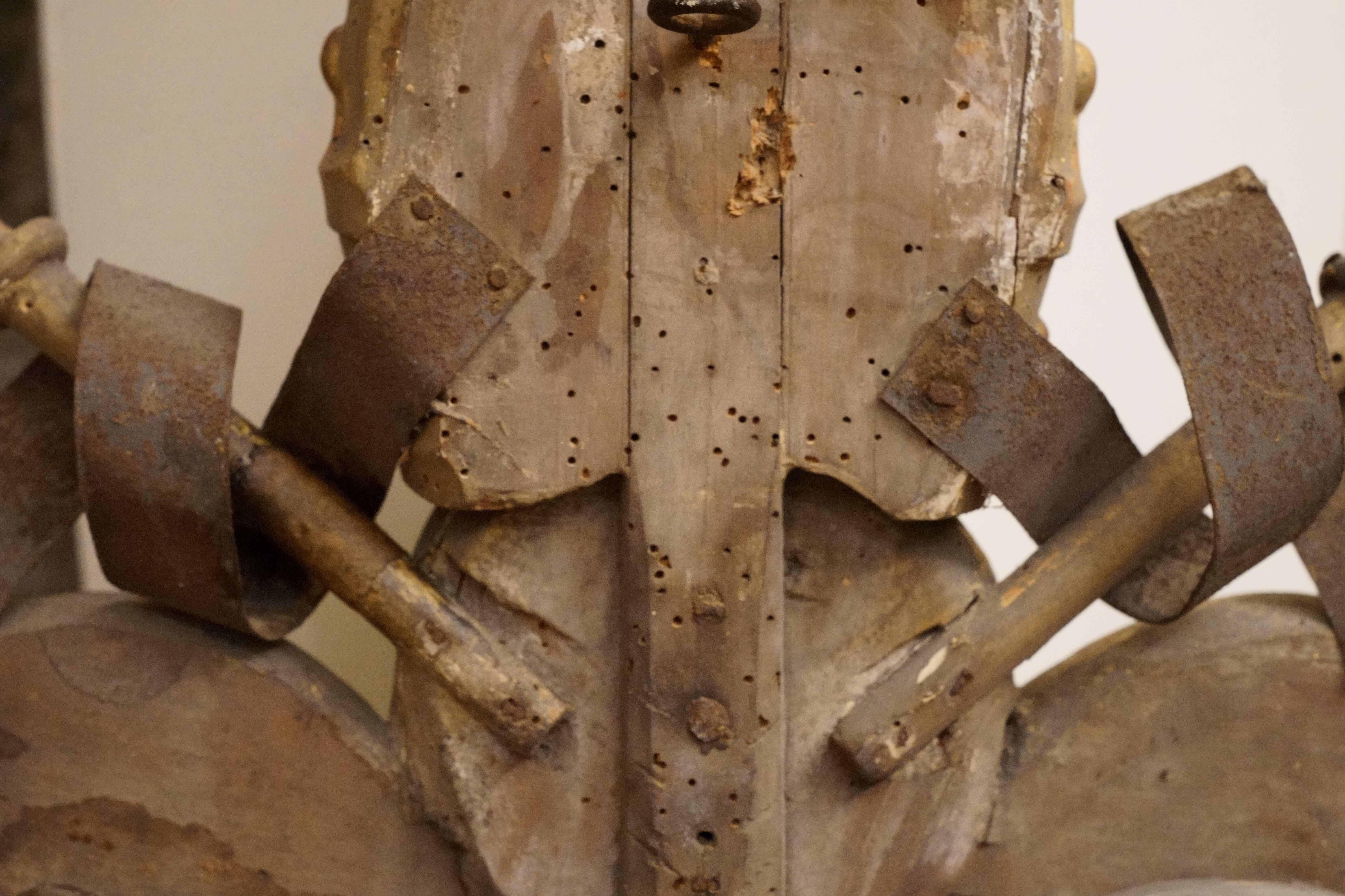 XVIII secolo Legno Dorato Fregio Stemma Papale Ferro forgiato Italia 1