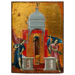 XVIIIe siècle, École russe, Icône représentant les reliques de saint Spyridon