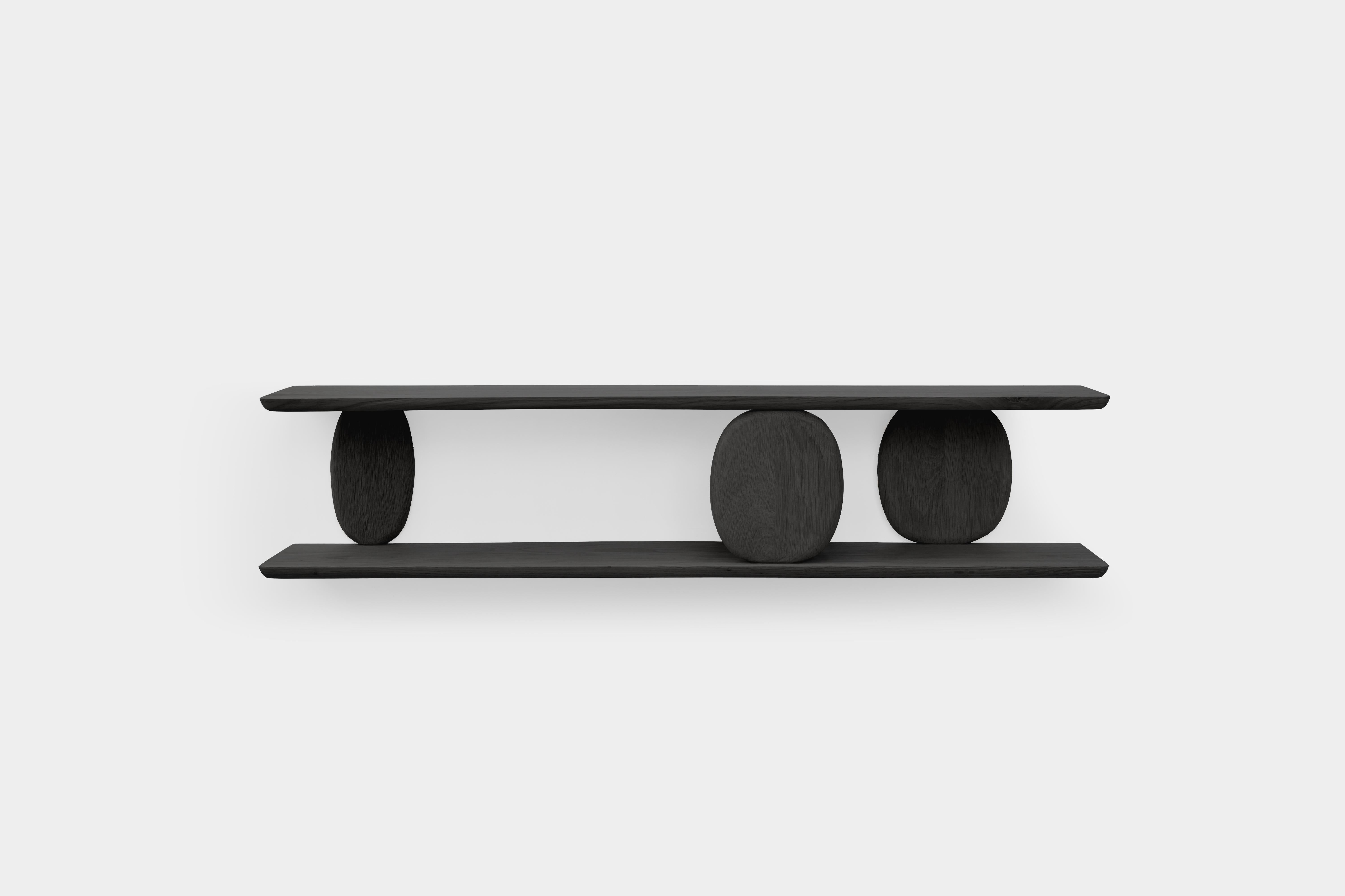 Noviembre XVIII Wall Shelf in Burned Oak Wood, Floating Shelf by Joel Escalona

The Noviembre collection is inspired by the creative values of Constantin Brancusi, a Romanian sculptor considered one of the most influential artists of the twentieth