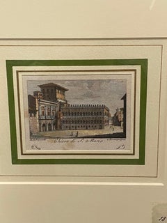 Stampa AquaForte XVIIIc "Chiesa di San Marco", Roma firmata da Agapito Franzetti