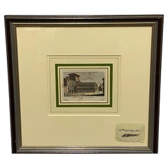 Grabado AquaForte XVIIIc "Chiesa di San Marco", Roma firmado por Agapito Franzetti