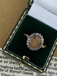 XVIIIc c1768 22K Gold, Old Cut Diamond Memento Mori Ring in memory of WM Rudd.