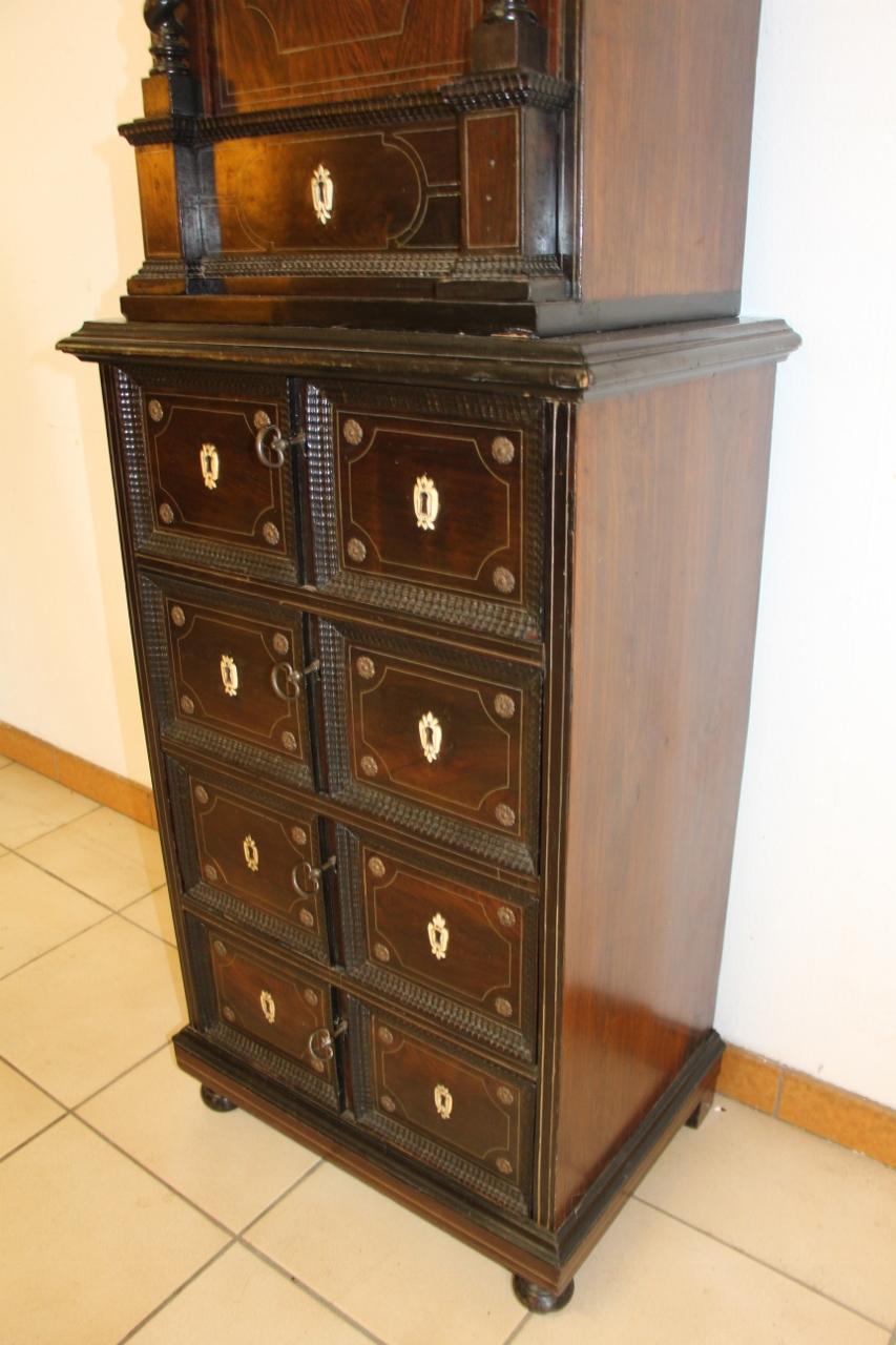 18th Century and Earlier 17th Century Cabinet in Rosewood and Tin Fillet For Sale