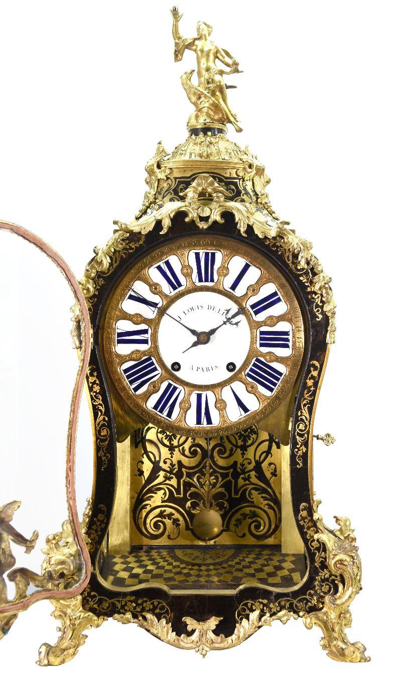 XVIIIth Cartel Clock Louis XV Boulle Marquetry For Sale 4