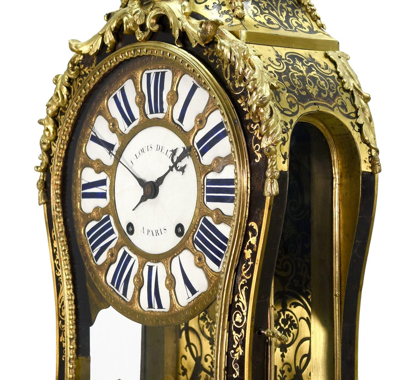 XVIIIth Cartel Clock Louis XV Boulle Marquetry For Sale 1