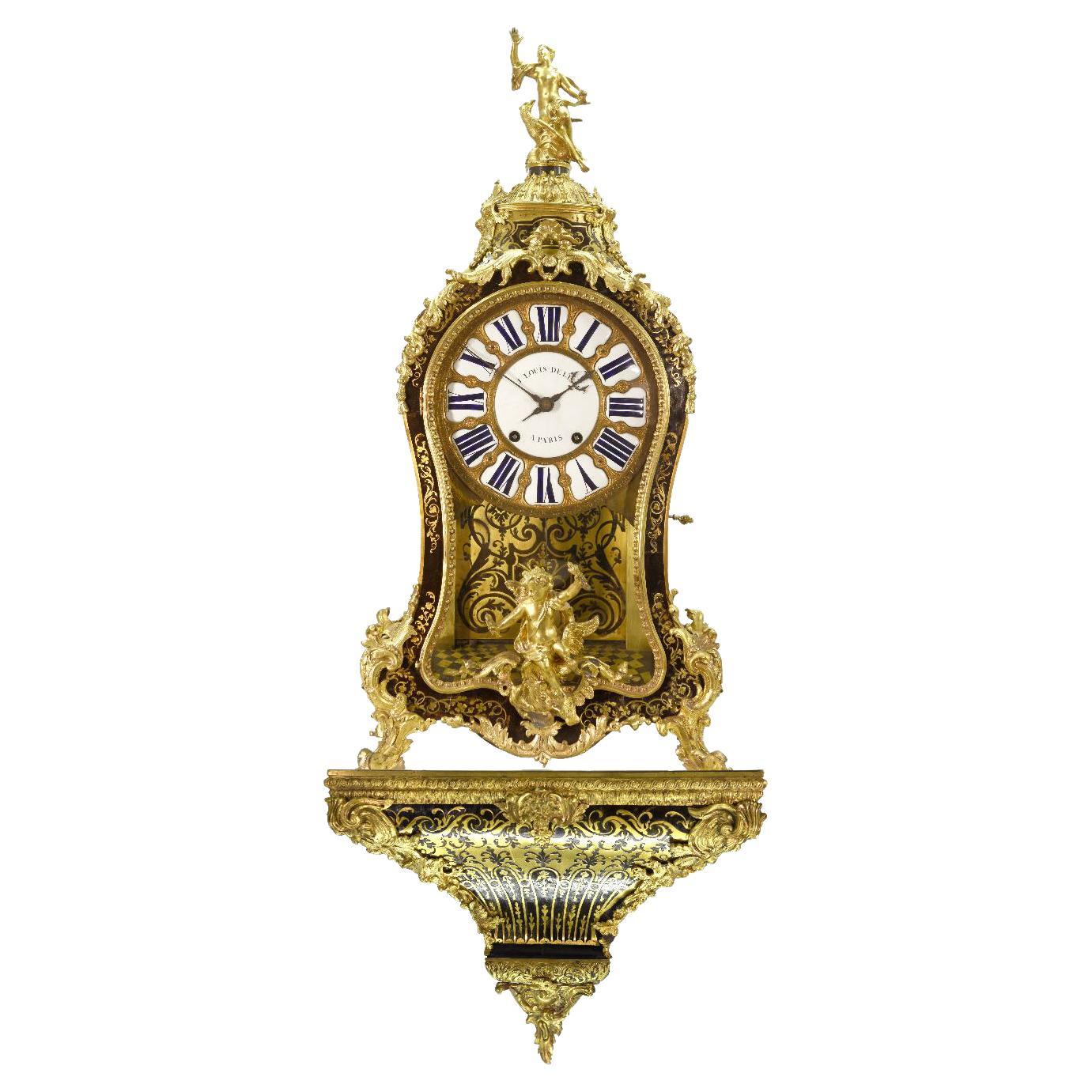 XVIIIth Cartel Clock Louis XV Boulle Marquetry For Sale