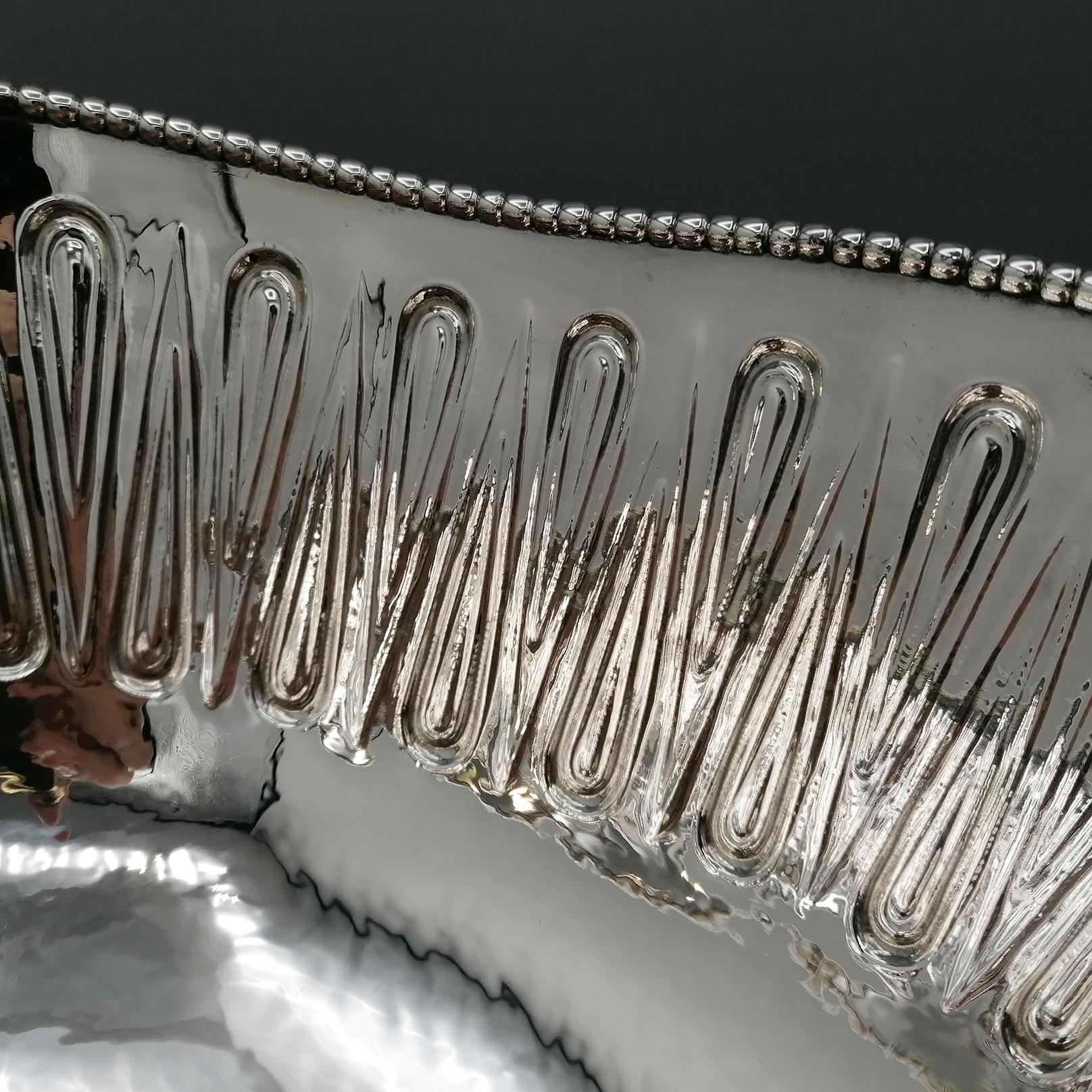 Centro de mesa de plata 800 maciza italiana del siglo XX - Jatte Contemporáneo en venta